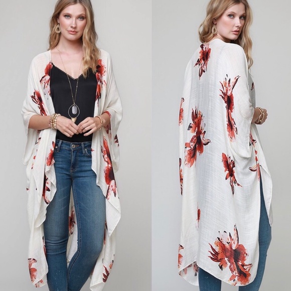 Last! Boho Flower  Kimono - Picture 3 of 7